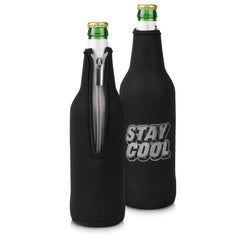 kwmobile 2x 330-500ml Flasche Flaschenkühler - für Bier andere Getränke - Neopren Kühler Stay cool Weiß Schwarz Weiß  [dsg03]