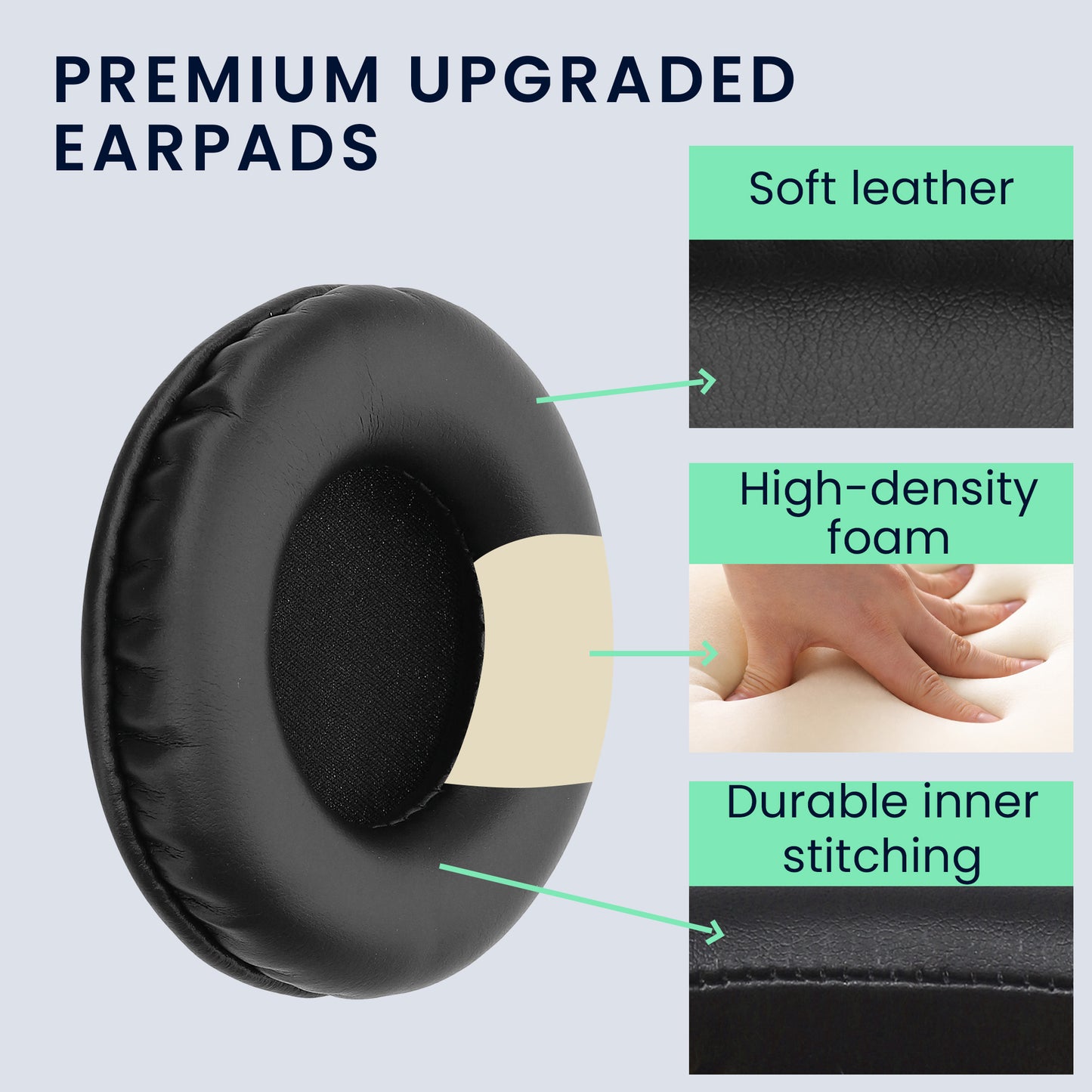 kwmobile Ohr Polster für JBL E50BT - Ersatz Ohrpolster - Kopfhörer Ersatzteile - Kopfhörer Ersatzpolster für Over Ear Headphones