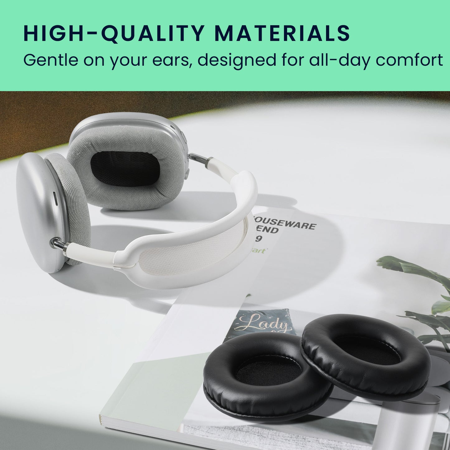 kwmobile Ohr Polster für JBL E50BT - Ersatz Ohrpolster - Kopfhörer Ersatzteile - Kopfhörer Ersatzpolster für Over Ear Headphones