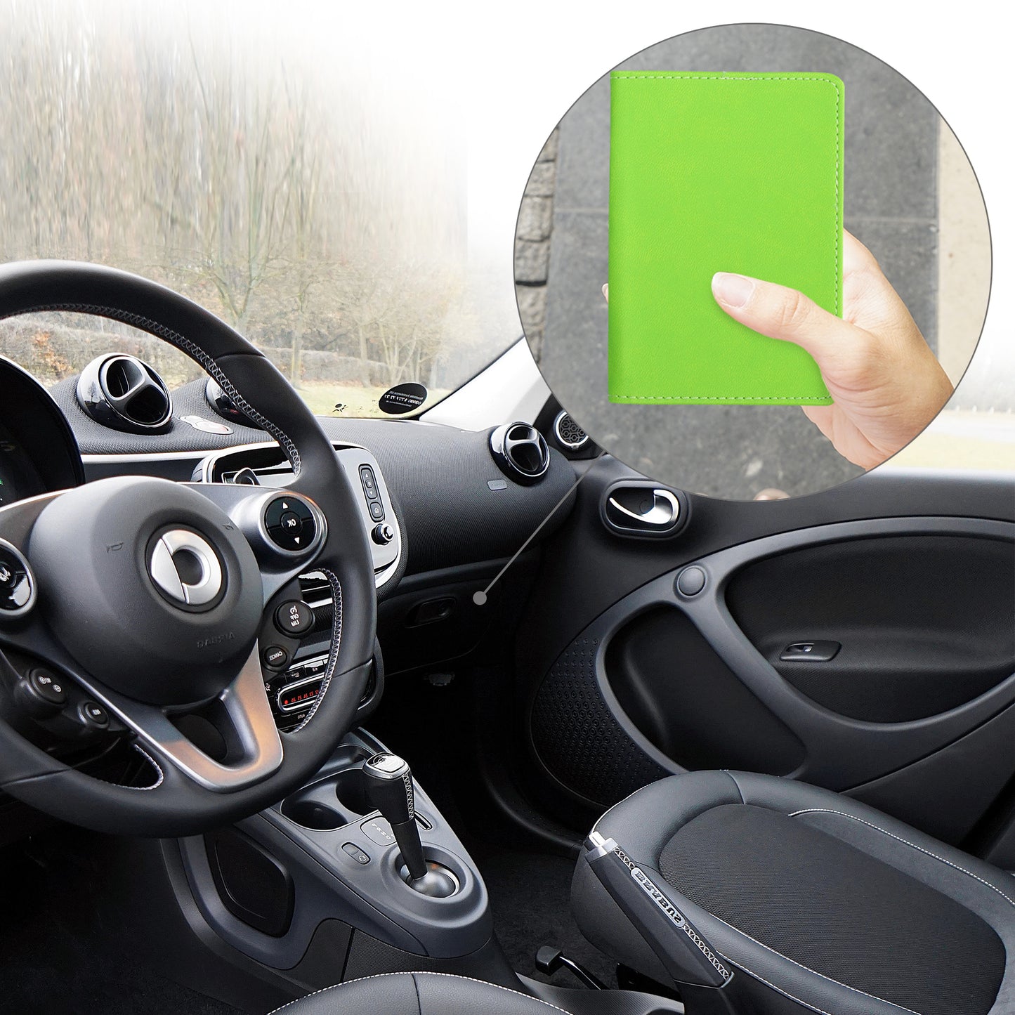 kwmobile Fahrzeugschein Hülle mit Kartenfächern - Tasche Etui für Kfz Zulassungsbescheinigung Führerschein Ausweis Kartenhüllen