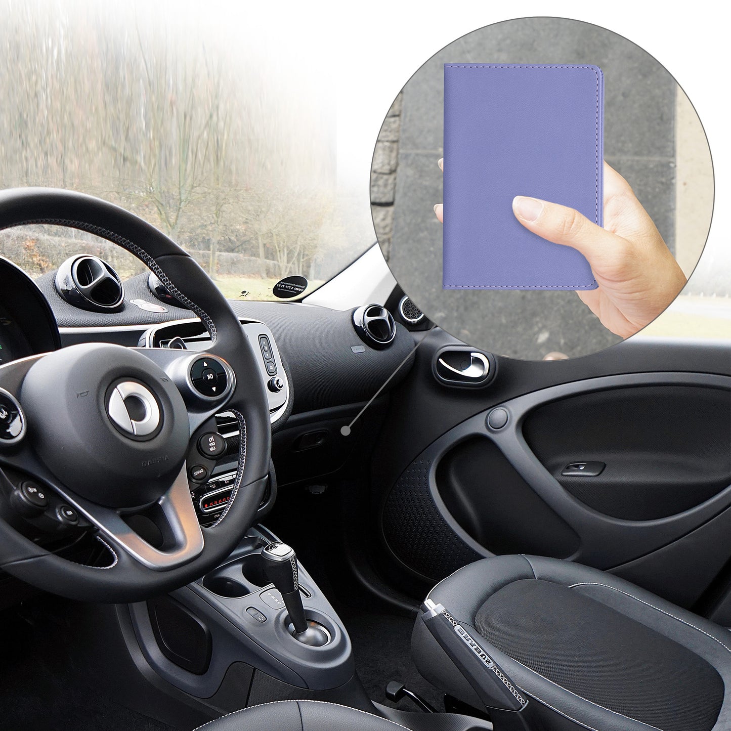 kwmobile Fahrzeugschein Hülle mit Kartenfächern - Tasche Etui für Kfz Zulassungsbescheinigung Führerschein Ausweis Kartenhüllen
