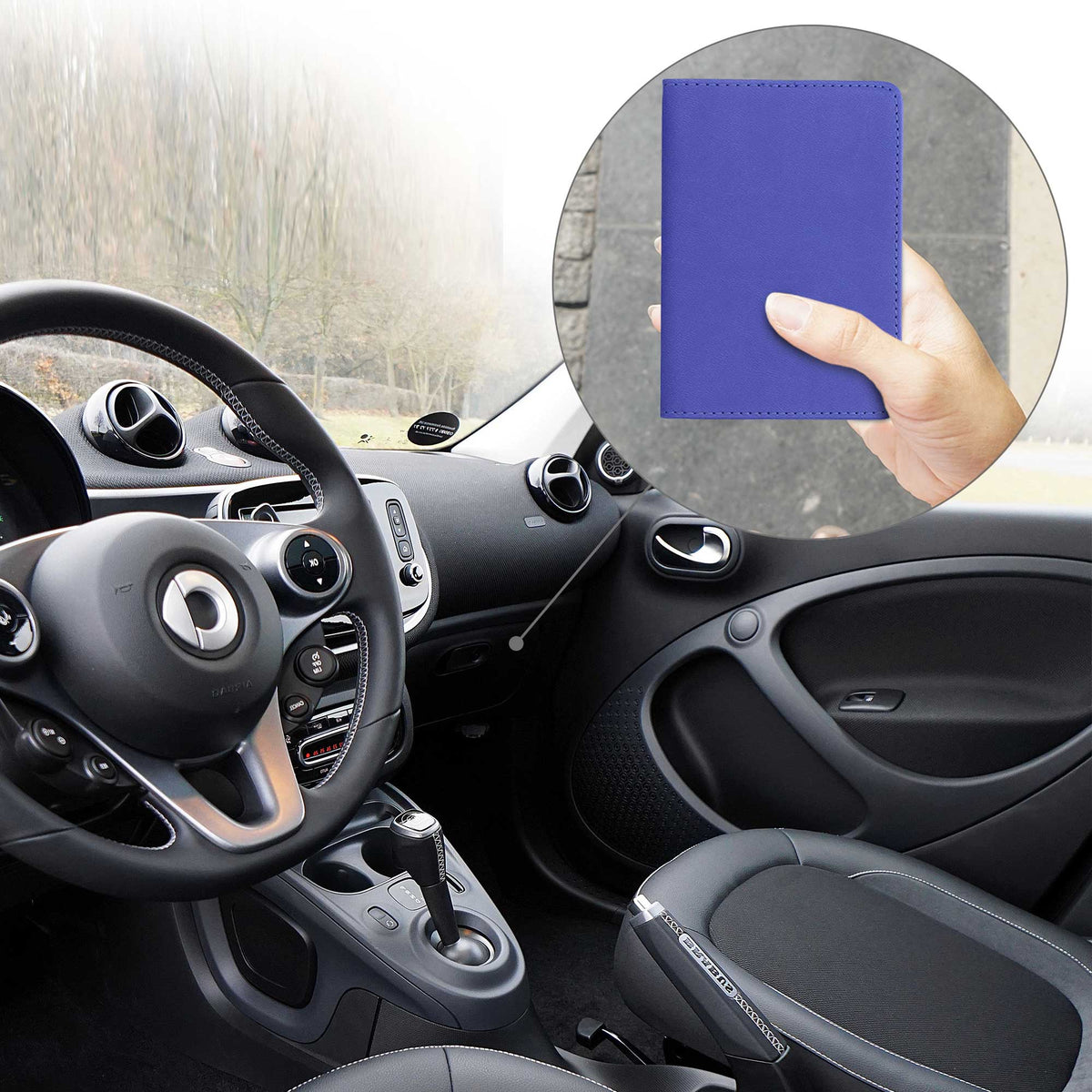 kwmobile Fahrzeugschein Hülle mit Kartenfächern - Tasche Etui für Kfz Zulassungsbescheinigung Führerschein Ausweis Kartenhüllen