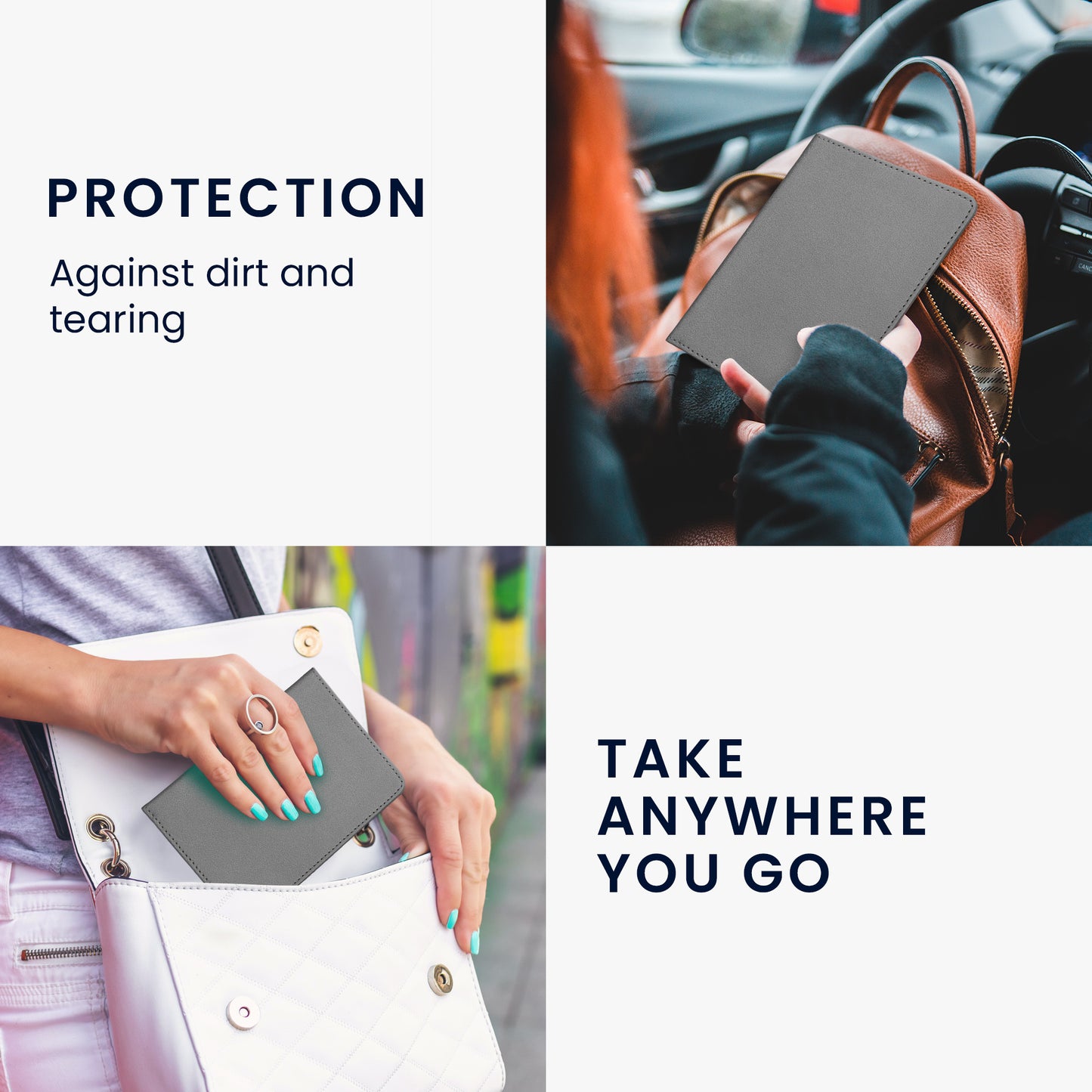 kwmobile Fahrzeugschein Hülle mit Kartenfächern - Tasche Etui für Kfz Zulassungsbescheinigung Führerschein Ausweis Kartenhüllen