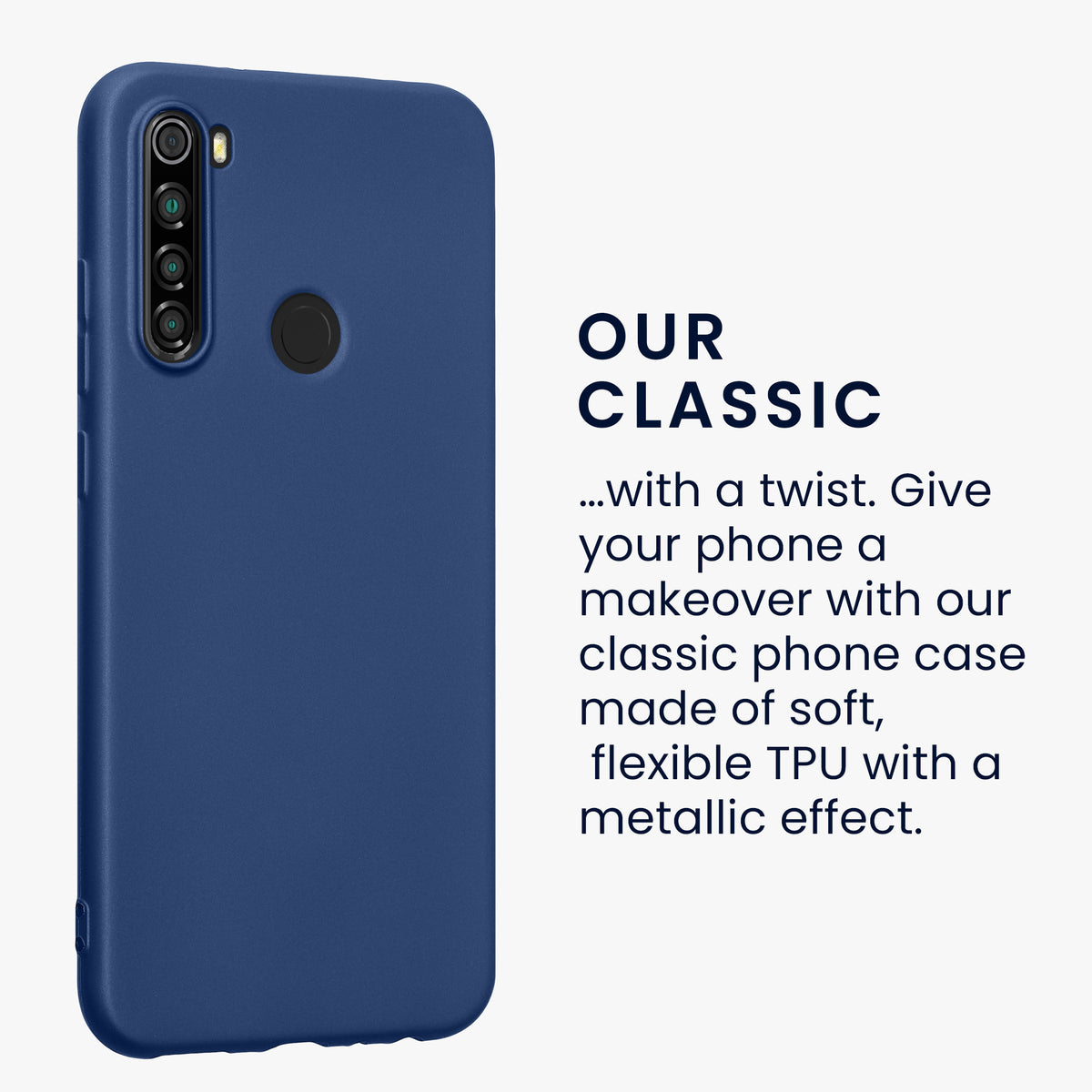 kwmobile Handyhülle für Xiaomi Redmi Note 8 (2019 / 2021) Hülle - Silikon Case metallisch schimmernd - Schutzhülle Cover