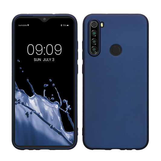 kwmobile Handyhülle für Xiaomi Redmi Note 8 (2019 / 2021) Hülle - Silikon Case metallisch schimmernd - Schutzhülle Cover