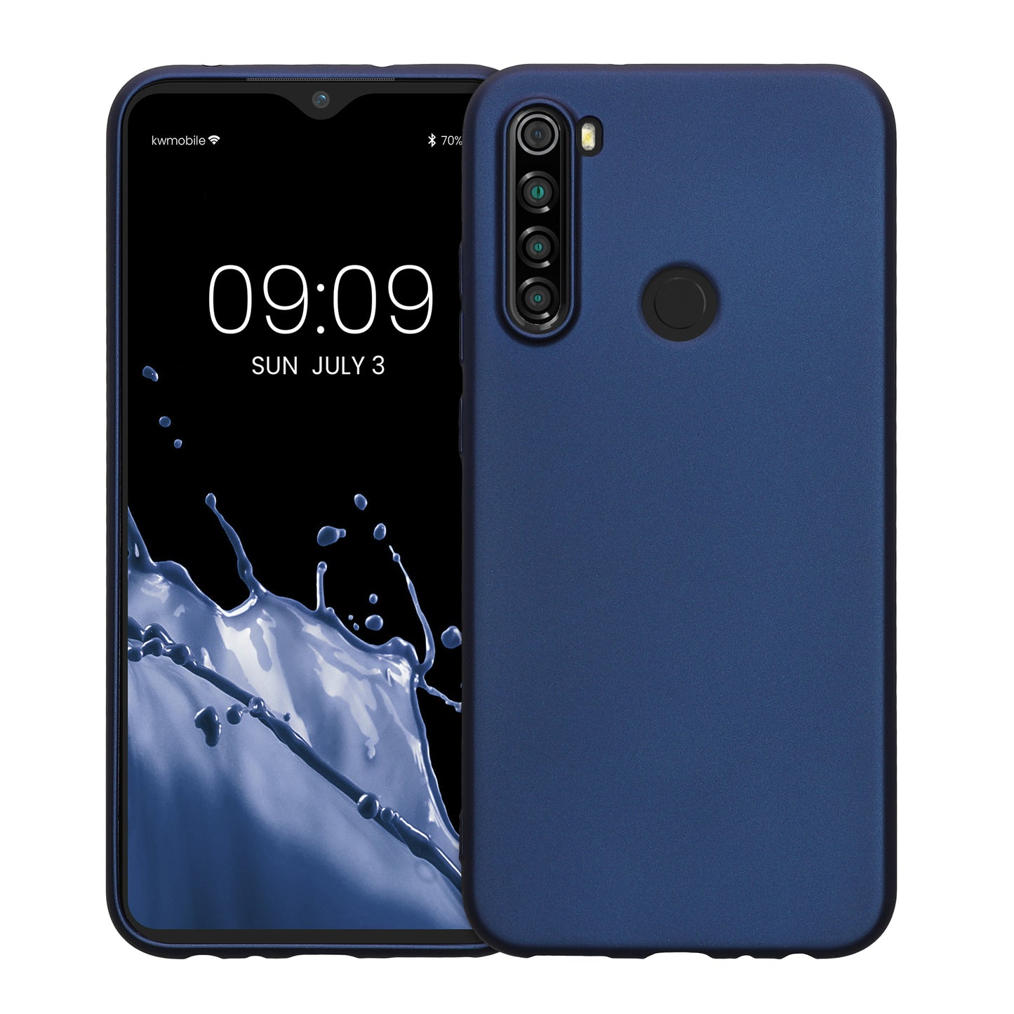 kwmobile Handyhülle für Xiaomi Redmi Note 8 (2019 / 2021) Hülle - Silikon Case metallisch schimmernd - Schutzhülle Cover