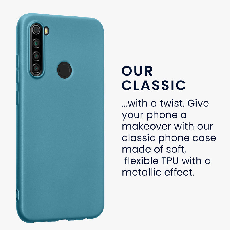 kwmobile Handyhülle für Xiaomi Redmi Note 8 (2019 / 2021) Hülle - Silikon Case metallisch schimmernd - Schutzhülle Cover
