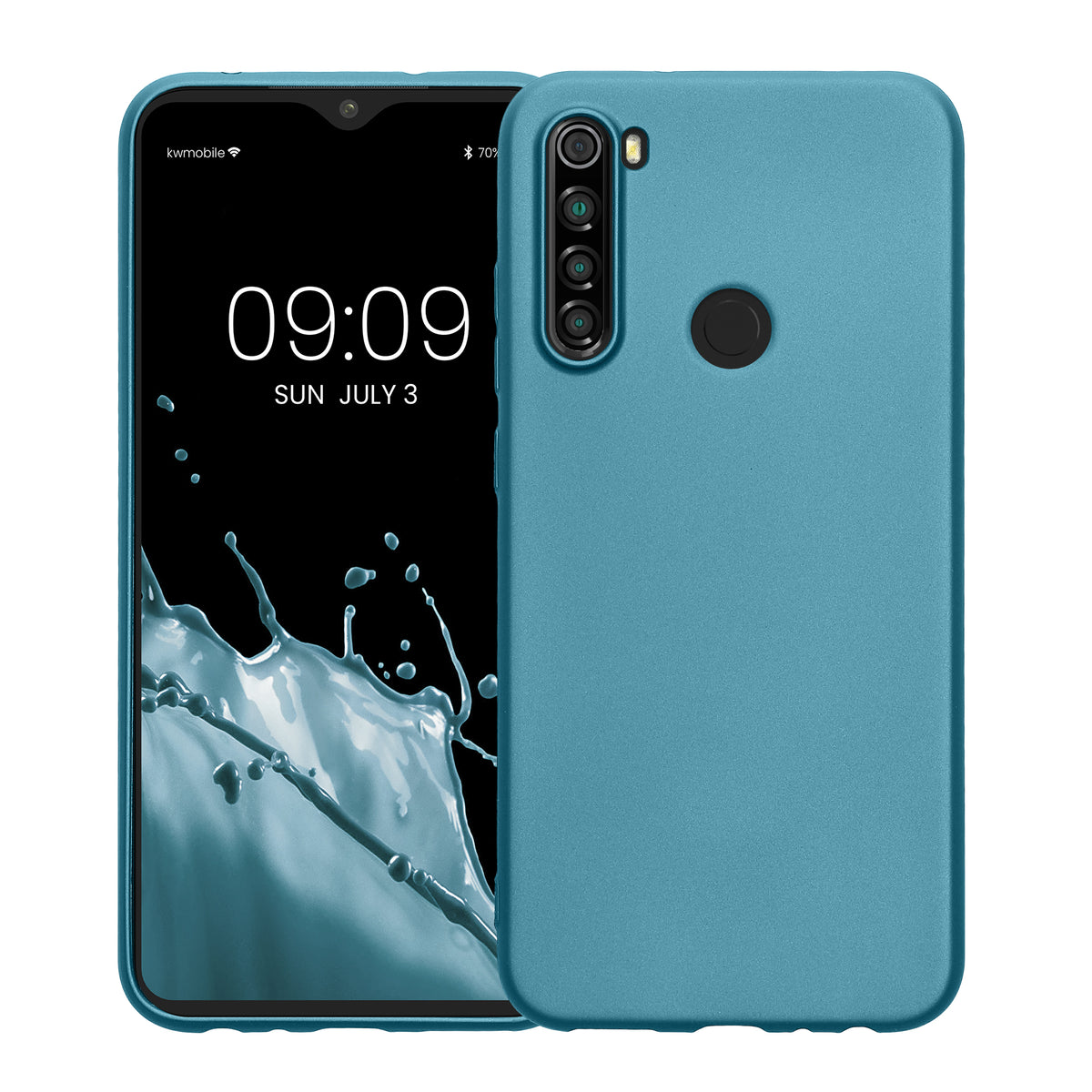 kwmobile Handyhülle für Xiaomi Redmi Note 8 (2019 / 2021) Hülle - Silikon Case metallisch schimmernd - Schutzhülle Cover