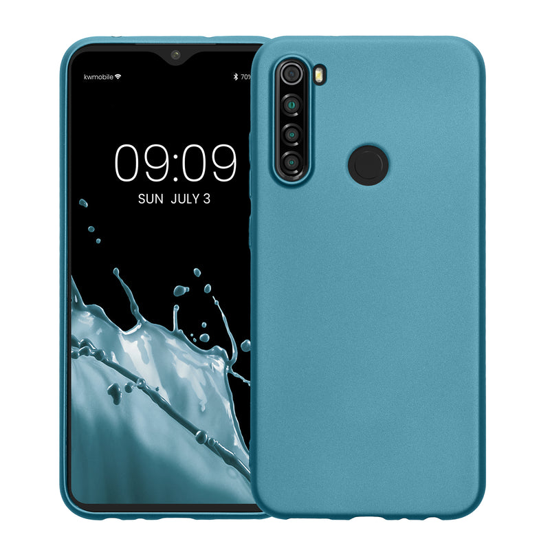 kwmobile Handyhülle für Xiaomi Redmi Note 8 (2019 / 2021) Hülle - Silikon Case metallisch schimmernd - Schutzhülle Cover