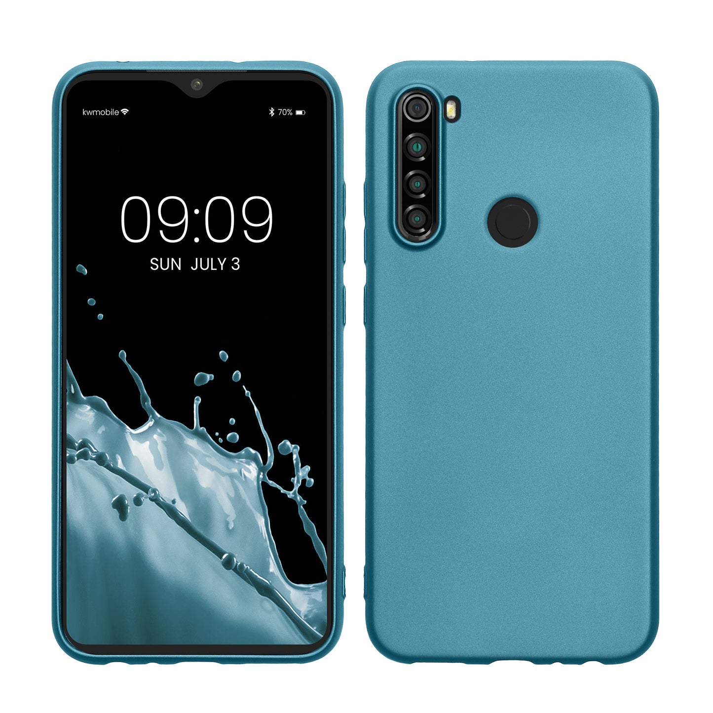kwmobile Handyhülle für Xiaomi Redmi Note 8 (2019 / 2021) Hülle - Silikon Case metallisch schimmernd - Schutzhülle Cover