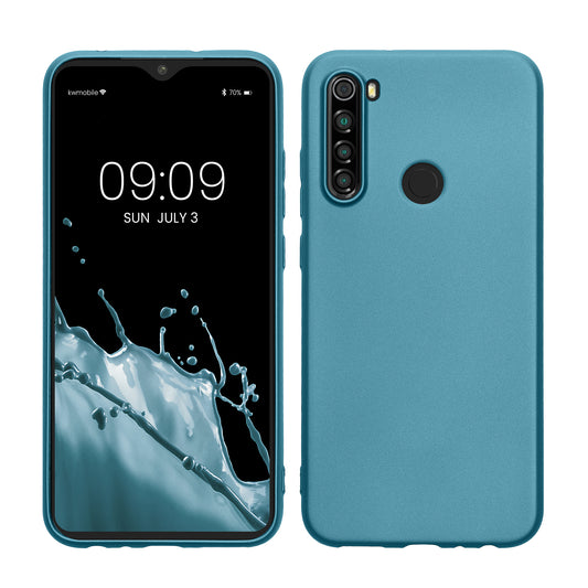 kwmobile Handyhülle für Xiaomi Redmi Note 8 (2019 / 2021) Hülle - Silikon Case metallisch schimmernd - Schutzhülle Cover