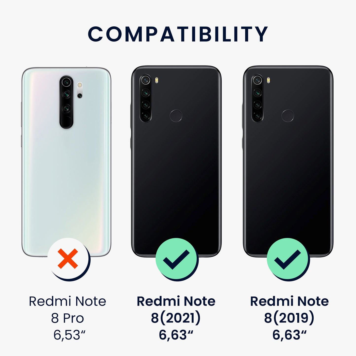 kwmobile Handyhülle für Xiaomi Redmi Note 8 (2019 / 2021) Hülle - Silikon Case metallisch schimmernd - Schutzhülle Cover