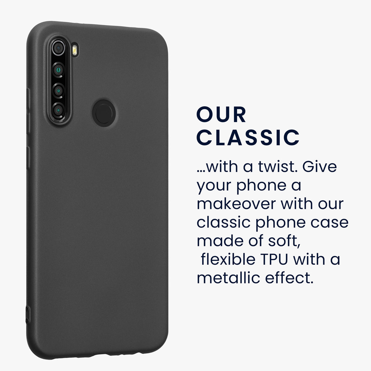 kwmobile Handyhülle für Xiaomi Redmi Note 8 (2019 / 2021) Hülle - Silikon Case metallisch schimmernd - Schutzhülle Cover