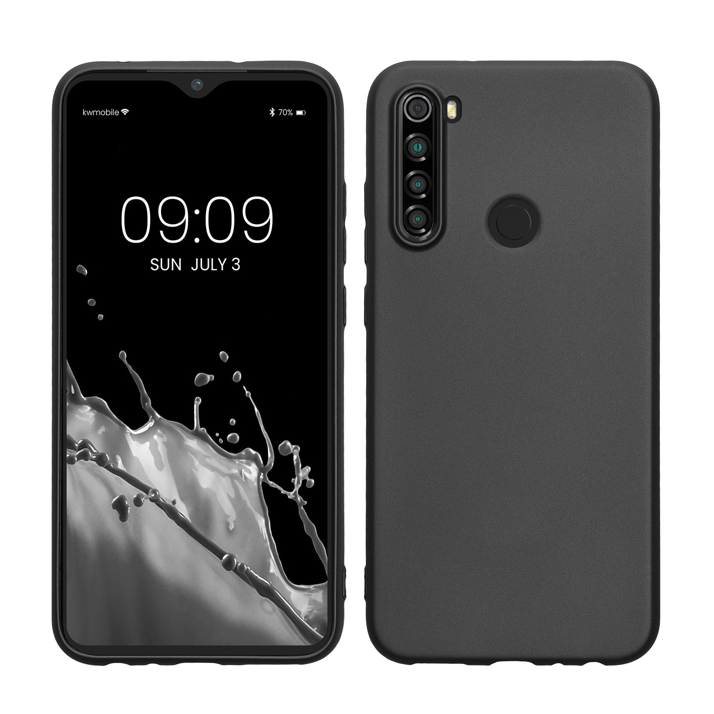 kwmobile Handyhülle für Xiaomi Redmi Note 8 (2019 / 2021) Hülle - Silikon Case metallisch schimmernd - Schutzhülle Cover