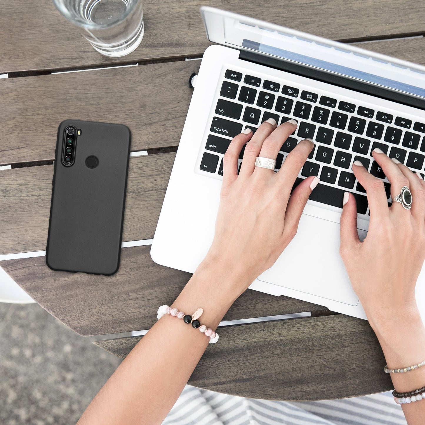 kwmobile Handyhülle für Xiaomi Redmi Note 8 (2019 / 2021) Hülle - Silikon Case metallisch schimmernd - Schutzhülle Cover