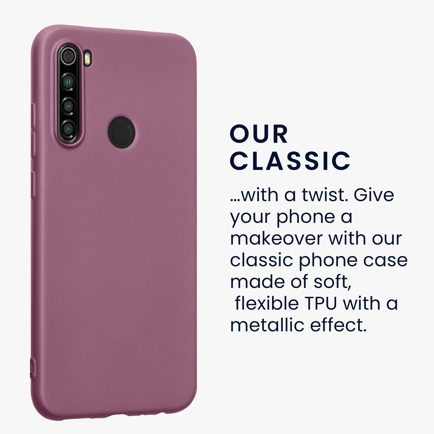 kwmobile Handyhülle für Xiaomi Redmi Note 8 (2019 / 2021) Hülle - Silikon Case metallisch schimmernd - Schutzhülle Cover