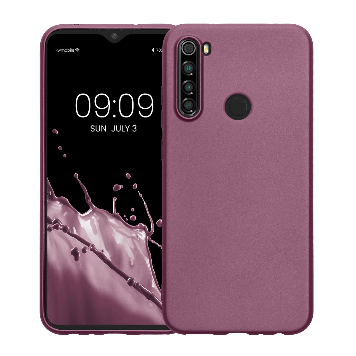 kwmobile Handyhülle für Xiaomi Redmi Note 8 (2019 / 2021) Hülle - Silikon Case metallisch schimmernd - Schutzhülle Cover