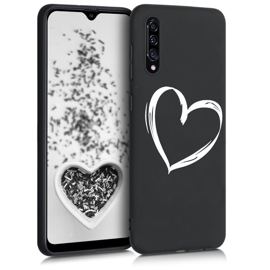 Samsung Galaxy A30s Handyhülle Herz Weiß