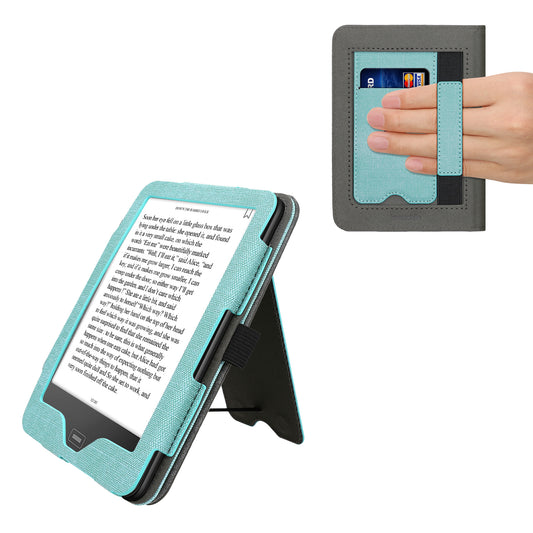 kwmobile Hülle kompatibel mit Tolino Vision 1 / 2 / 3 / 4 HD Hülle - Flip Case mit Handschlaufe - Kunstleder Cover