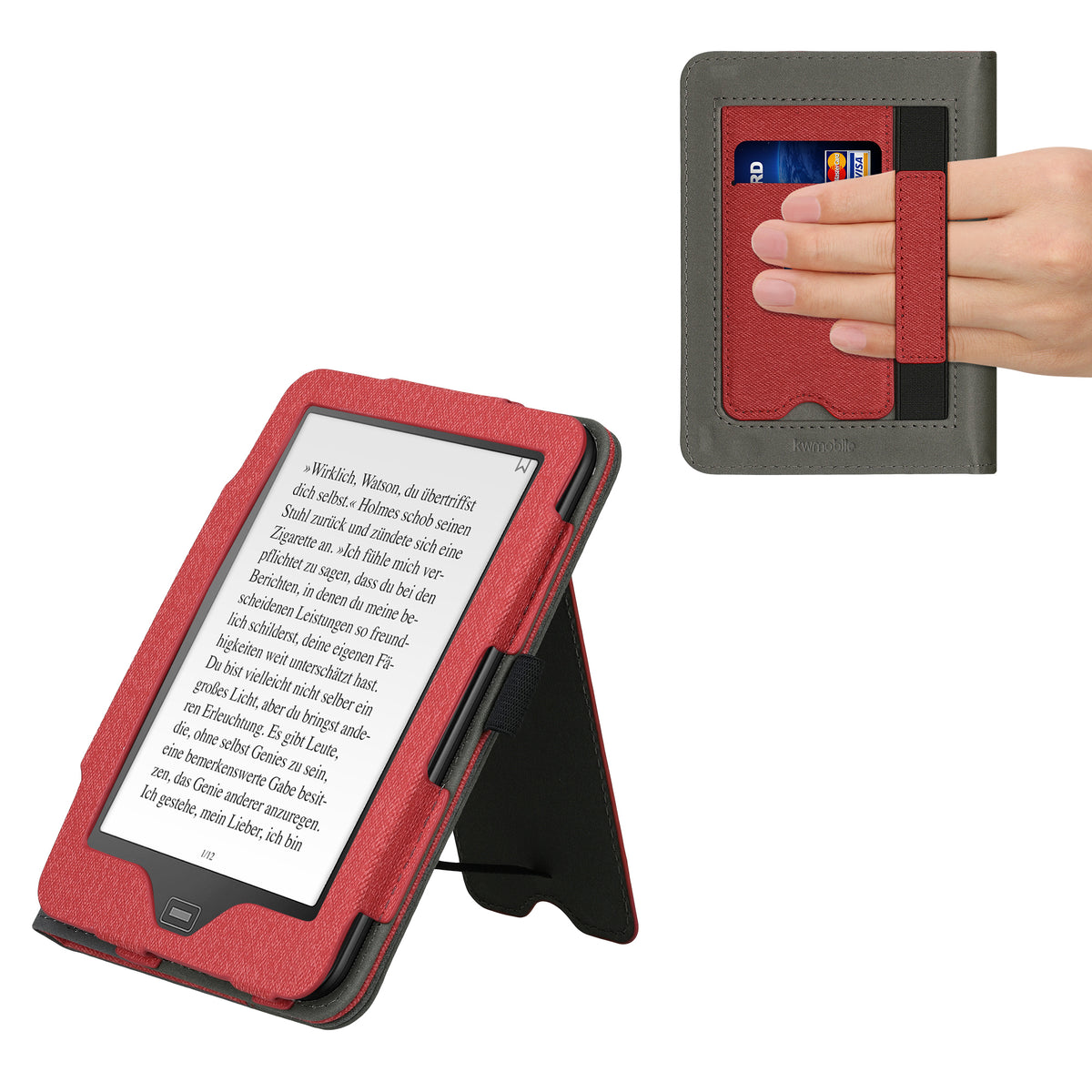 Flip Case für Tolino Vision 1 / 2 / 3 / 4 HD mit Handschlaufe