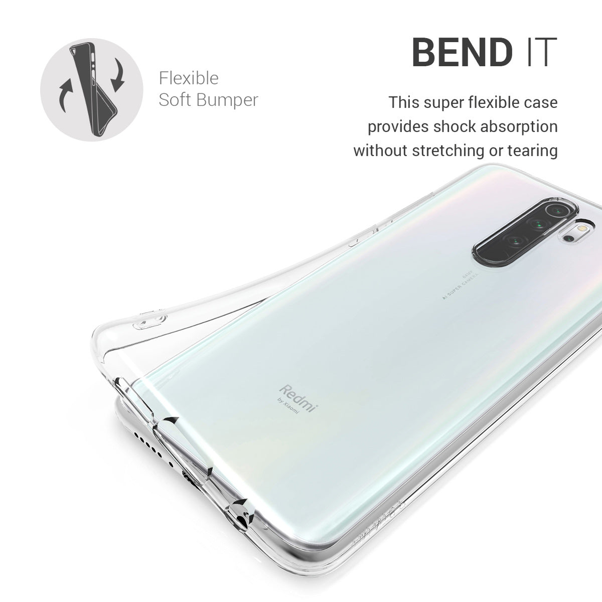 Xiaomi Redmi Note 8 Pro Silikon Handyhülle Transparent