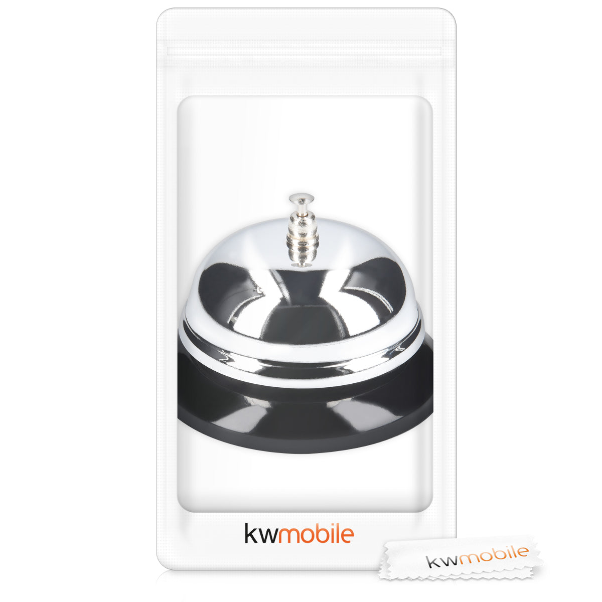 kwmobile Tischklingel mit klarem Klang - 6 x 8,5 x 8,5cm - verchromte Tischglocke für Restaurant Hotel Geschäft Schule