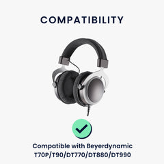 kwmobile Ohr Polster für Beyerdynamic T70P/T90/DT770/DT880/DT990 Ohrpolster Ersatz Ohrpolster Kopfhörer Ersatzteile