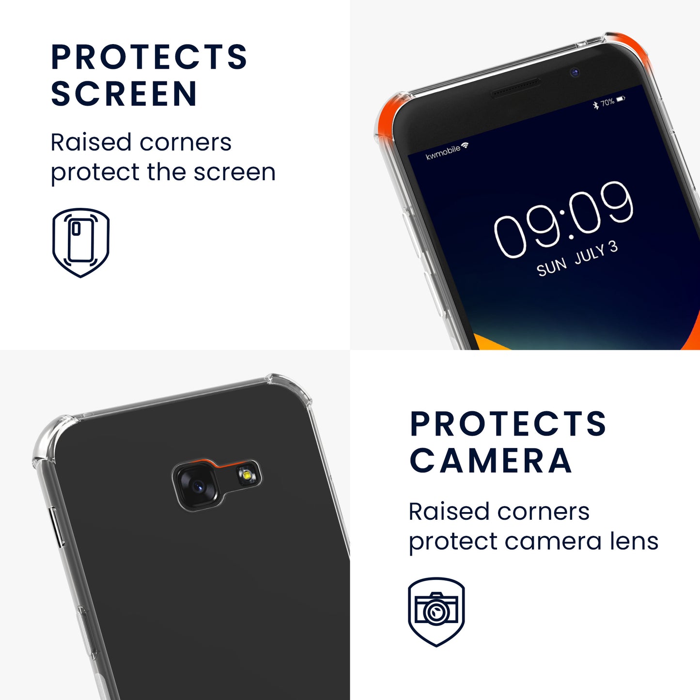 kwmobile Necklace Case kompatibel mit Samsung Galaxy A5 (2017) Hülle - Silikon Cover mit Handykette - Band Handyhülle Transparent