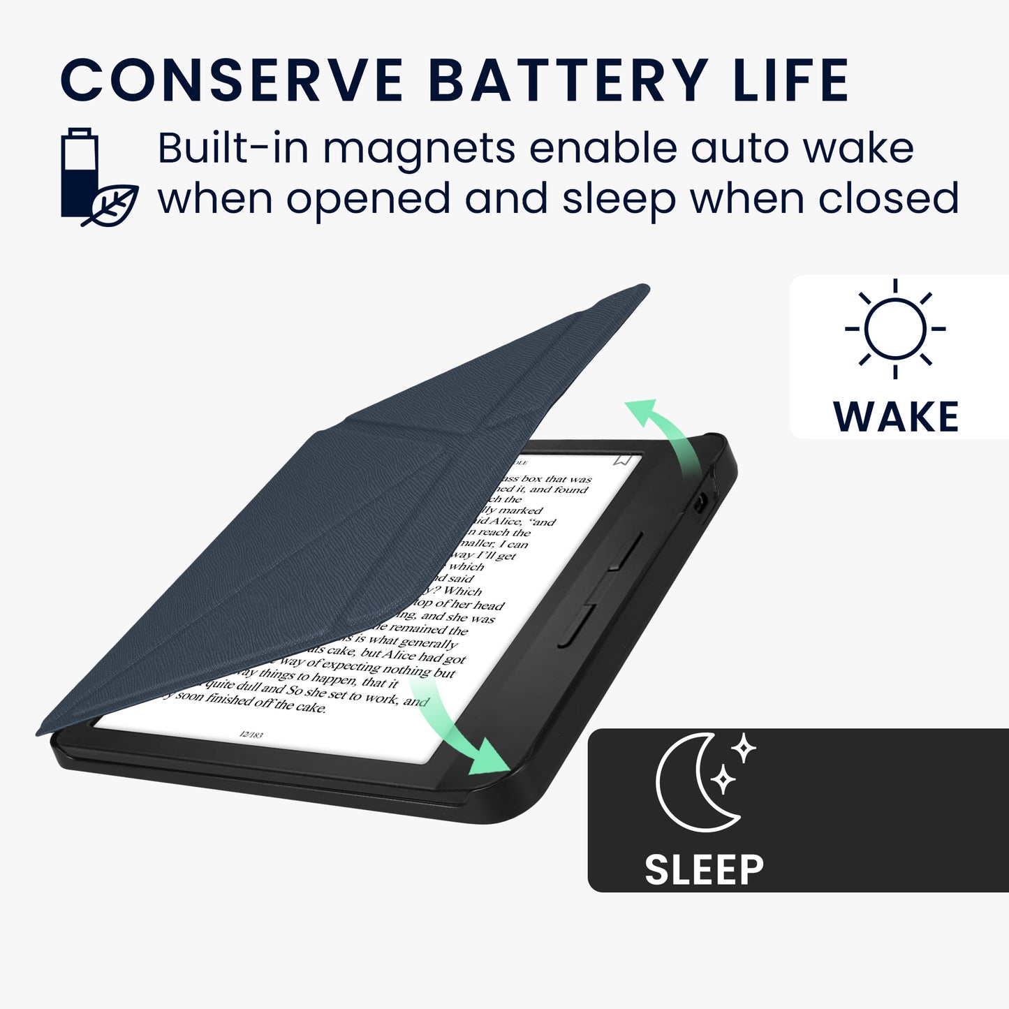 kwmobile Schutzhülle für Kobo Libra H2O Hülle - eReader Klapphülle mit Auto Sleep Funktion - Cover mit Ständer