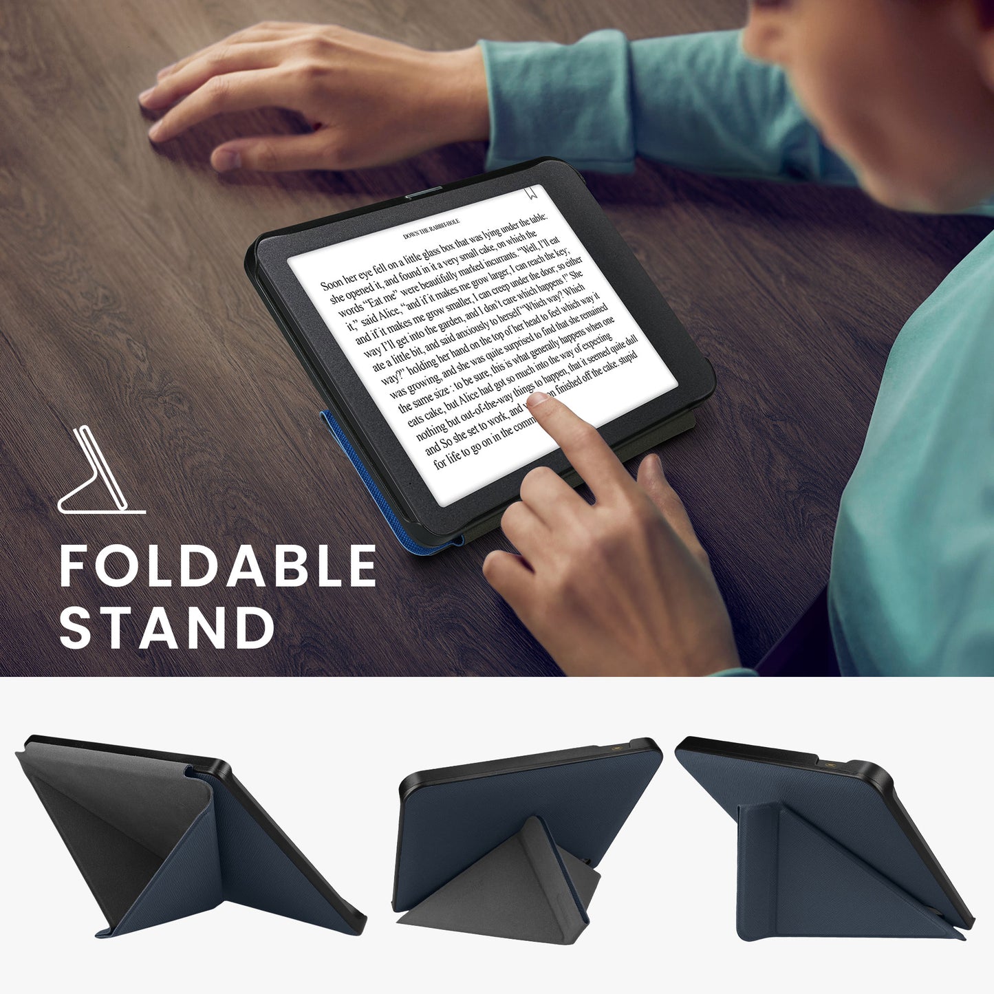 kwmobile Schutzhülle für Kobo Libra H2O Hülle - eReader Klapphülle mit Auto Sleep Funktion - Cover mit Ständer