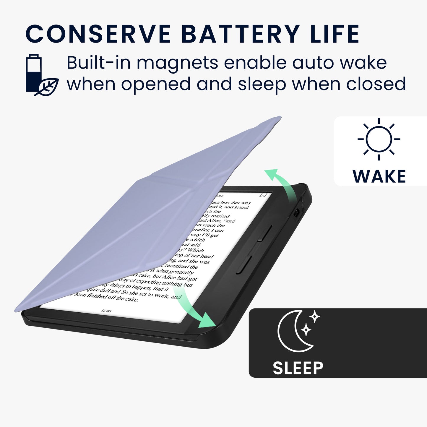 kwmobile Schutzhülle für Kobo Libra H2O Hülle - eReader Klapphülle mit Auto Sleep Funktion - Cover mit Ständer