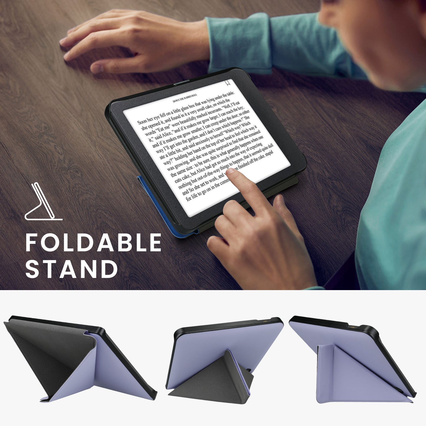 kwmobile Schutzhülle für Kobo Libra H2O Hülle - eReader Klapphülle mit Auto Sleep Funktion - Cover mit Ständer