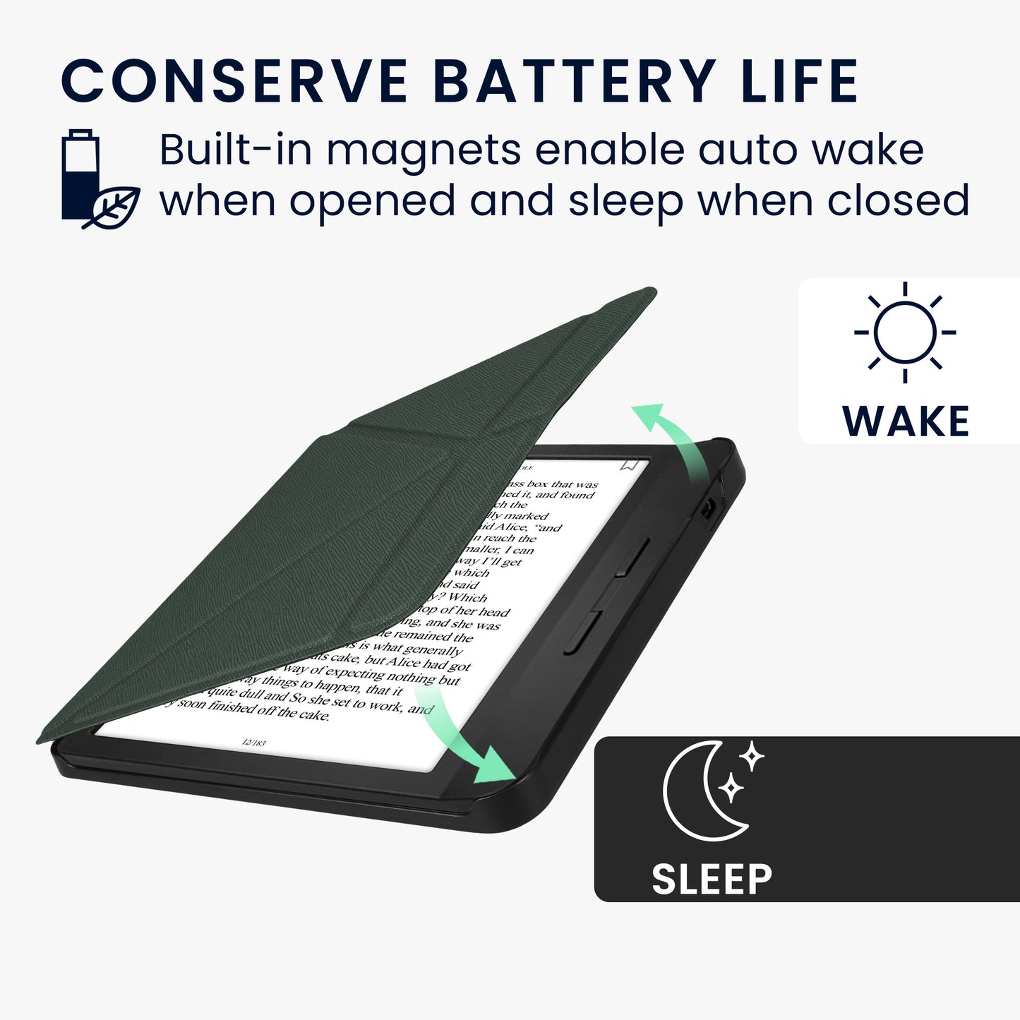 kwmobile Schutzhülle für Kobo Libra H2O Hülle - eReader Klapphülle mit Auto Sleep Funktion - Cover mit Ständer