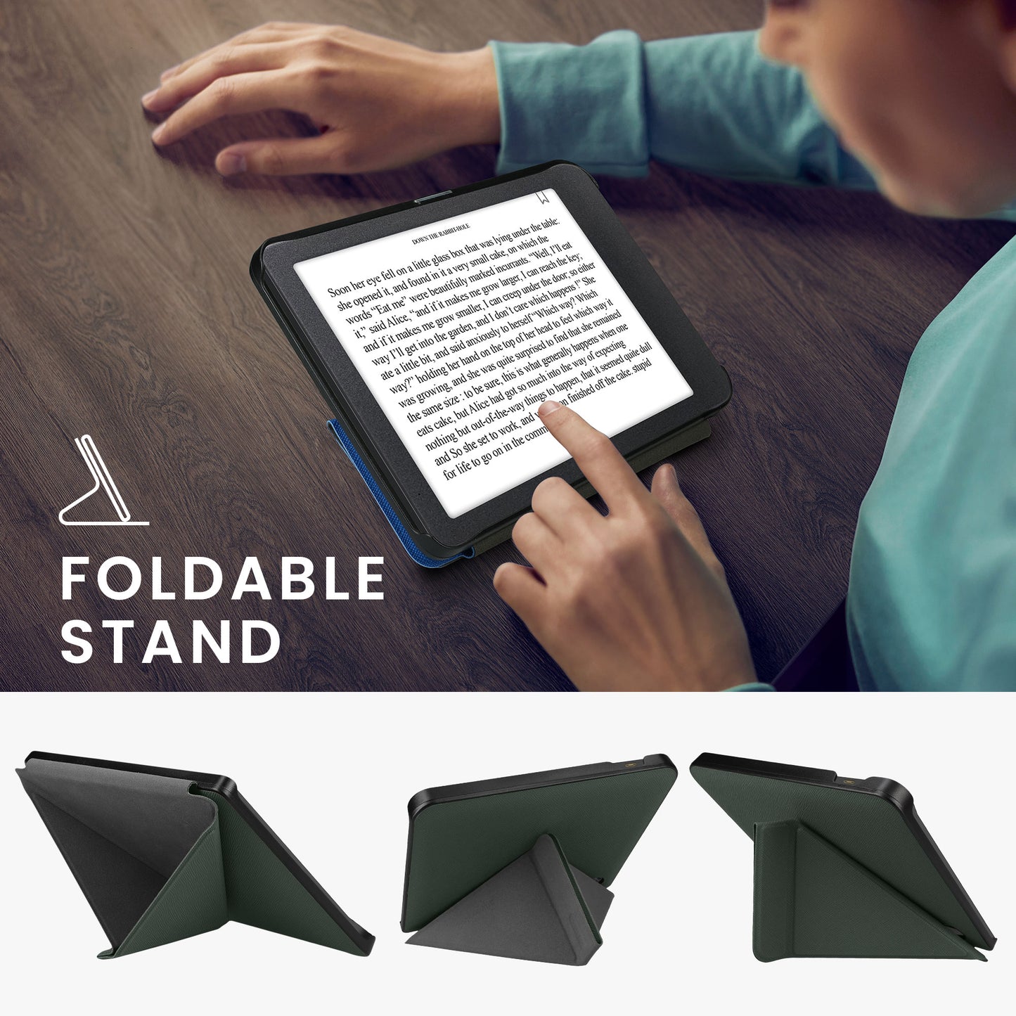 kwmobile Schutzhülle für Kobo Libra H2O Hülle - eReader Klapphülle mit Auto Sleep Funktion - Cover mit Ständer