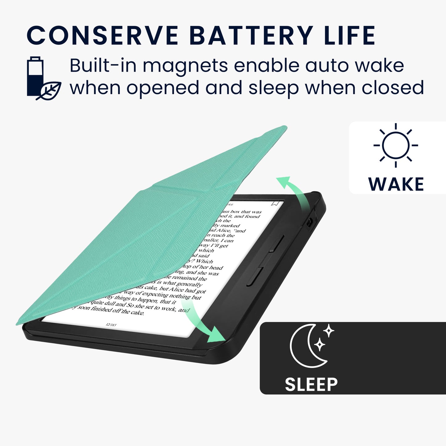 kwmobile Schutzhülle für Kobo Libra H2O Hülle - eReader Klapphülle mit Auto Sleep Funktion - Cover mit Ständer