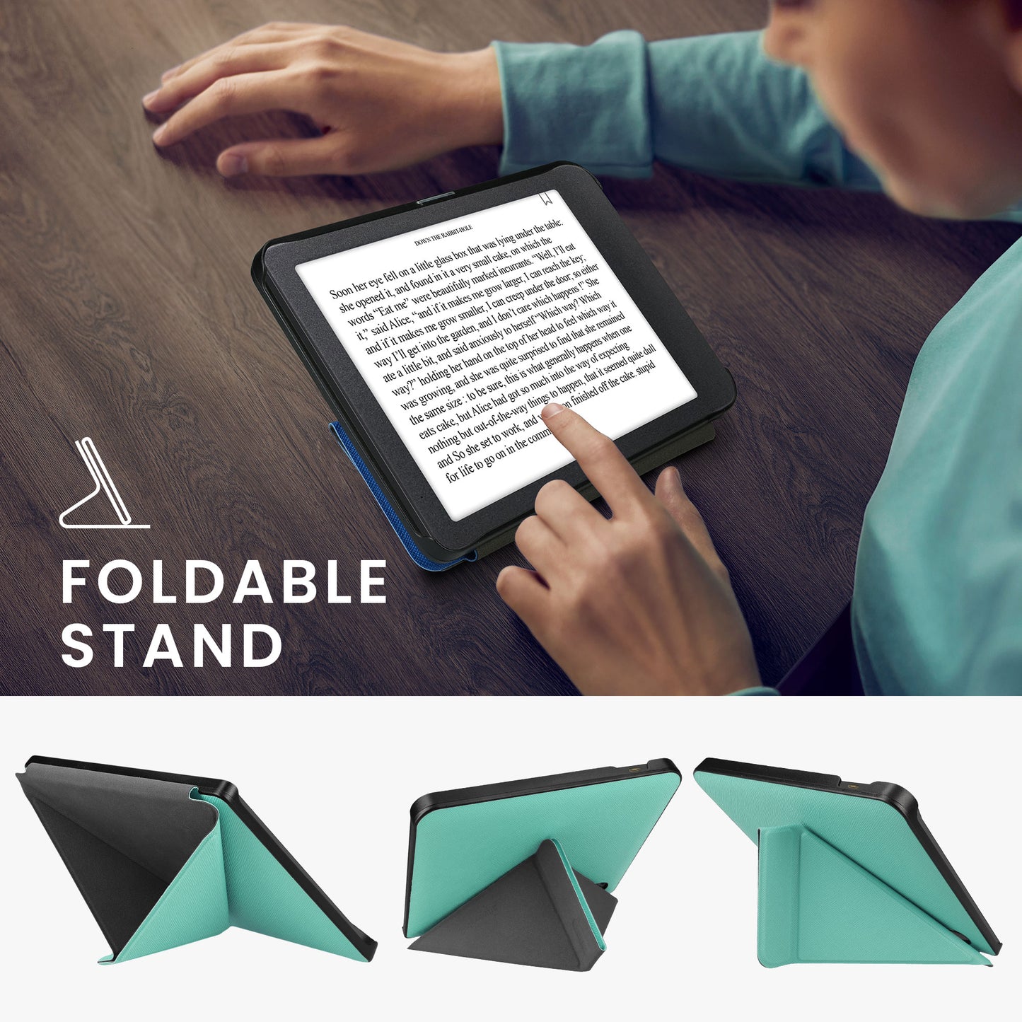 kwmobile Schutzhülle für Kobo Libra H2O Hülle - eReader Klapphülle mit Auto Sleep Funktion - Cover mit Ständer
