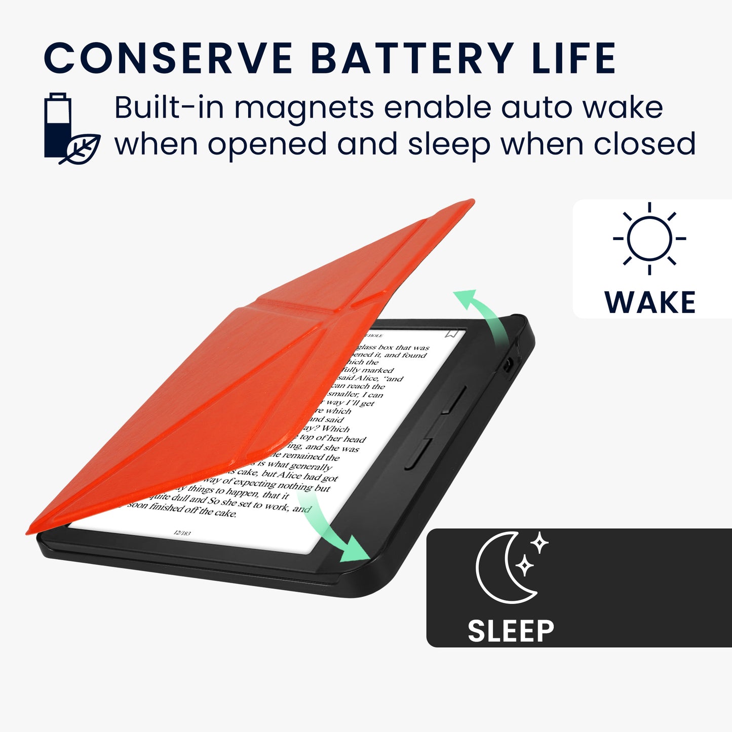 kwmobile Schutzhülle für Kobo Libra H2O Hülle - eReader Klapphülle mit Auto Sleep Funktion - Cover mit Ständer