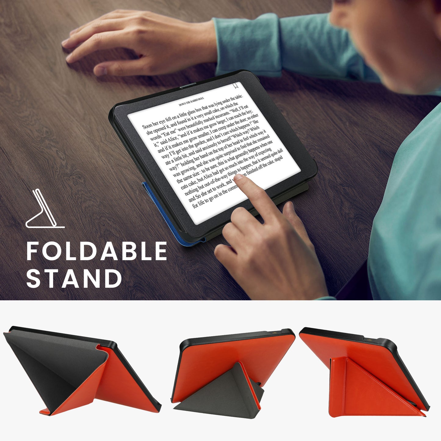 kwmobile Schutzhülle für Kobo Libra H2O Hülle - eReader Klapphülle mit Auto Sleep Funktion - Cover mit Ständer