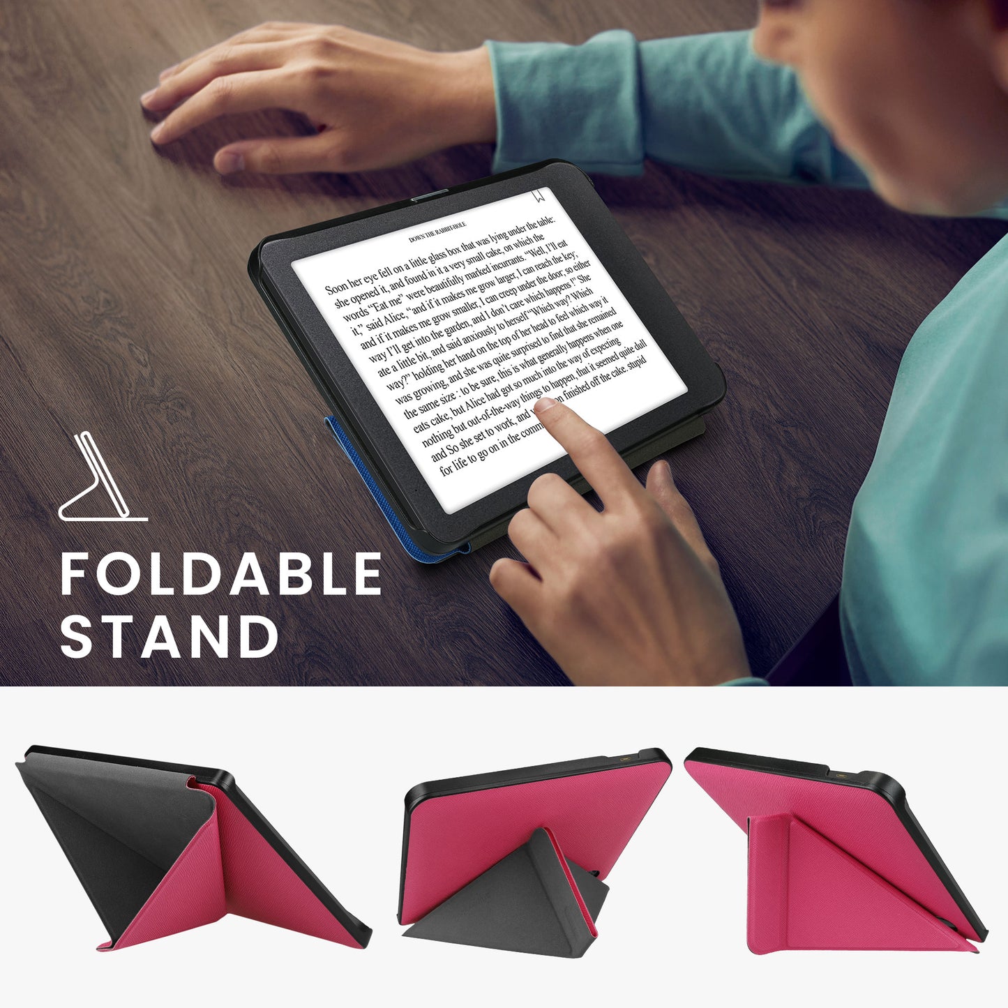 kwmobile Schutzhülle für Kobo Libra H2O Hülle - eReader Klapphülle mit Auto Sleep Funktion - Cover mit Ständer