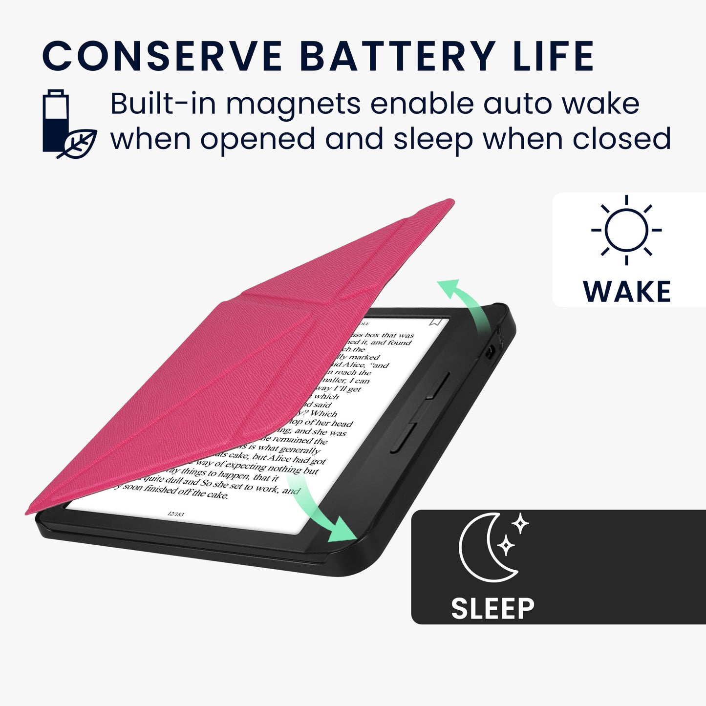 kwmobile Schutzhülle für Kobo Libra H2O Hülle - eReader Klapphülle mit Auto Sleep Funktion - Cover mit Ständer