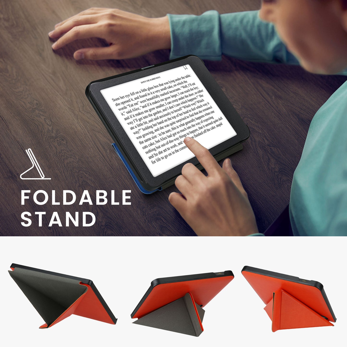 kwmobile Schutzhülle für Kobo Libra H2O Hülle - eReader Klapphülle mit Auto Sleep Funktion - Cover mit Ständer