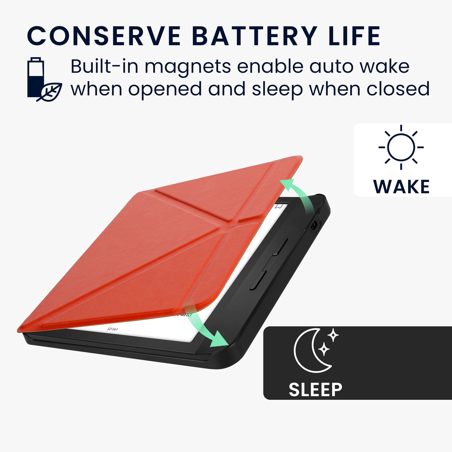 kwmobile Schutzhülle für Kobo Libra H2O Hülle - eReader Klapphülle mit Auto Sleep Funktion - Cover mit Ständer