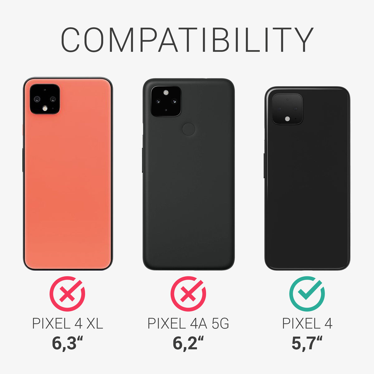 kwmobile Handyhülle für Google Pixel 4 - Kabelloses Laden - Schutzhülle Cover
