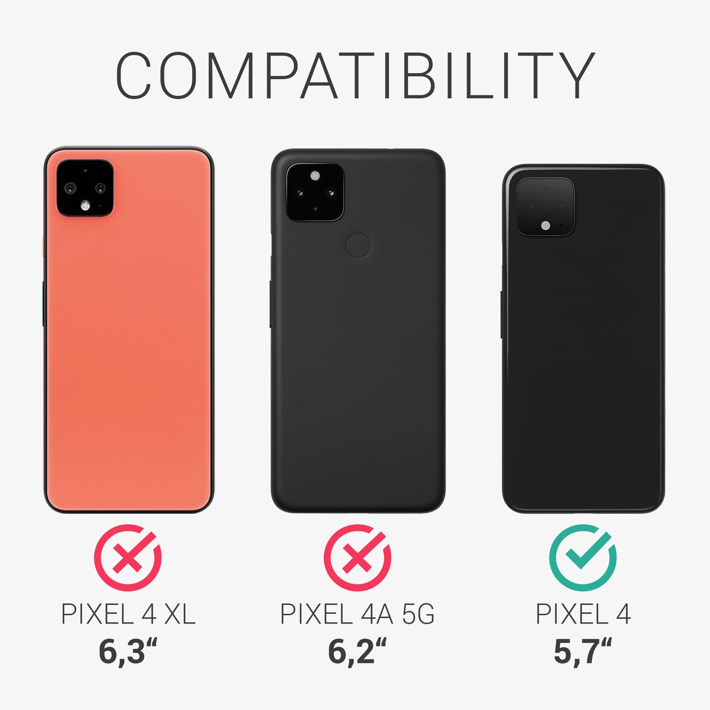 kwmobile Handyhülle für Google Pixel 4 - Kabelloses Laden - Schutzhülle Cover