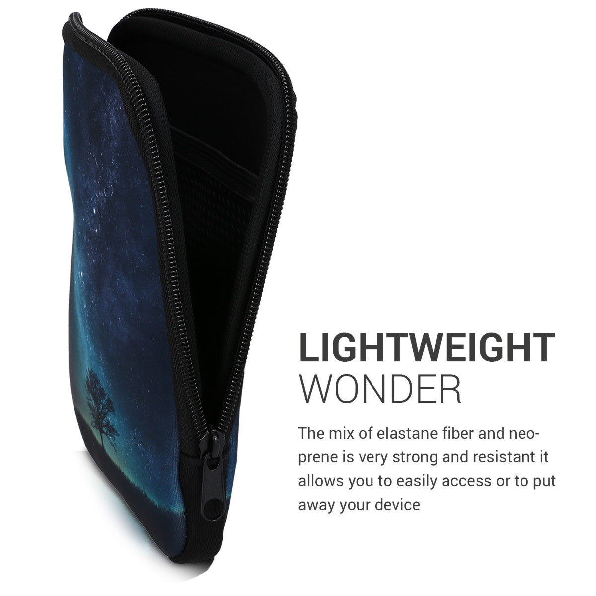 kwmobile Tasche für eReader - Hülle Schutzhülle Galaxie Baum Wiese - 17 x 12 x 2 cm Innenmaße