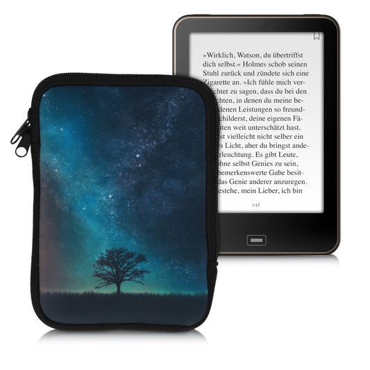 kwmobile Tasche für eReader - Hülle Schutzhülle Galaxie Baum Wiese - 17 x 12 x 2 cm Innenmaße