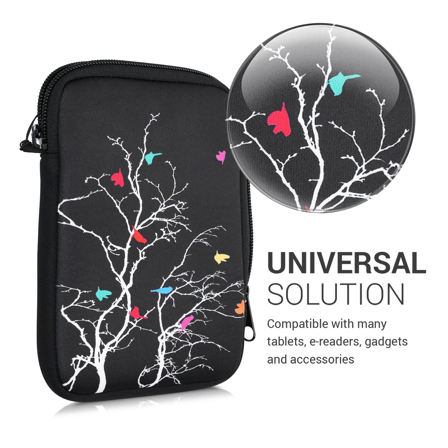 kwmobile Tasche für eReader - Hülle Schutzhülle Galaxie Baum Wiese - 17 x 12 x 2 cm Innenmaße