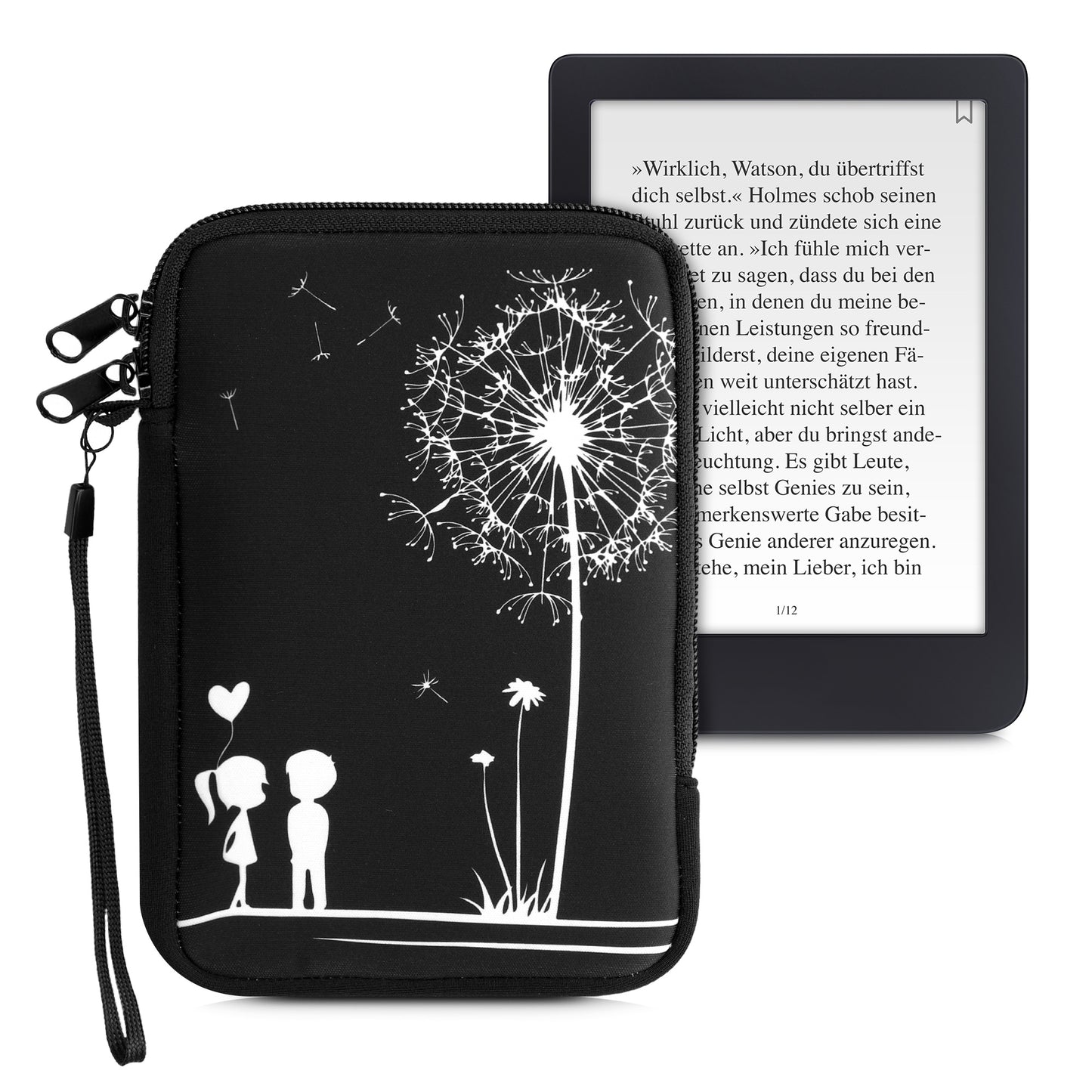 kwmobile Tasche für eReader - Hülle Schutzhülle Galaxie Baum Wiese - 17 x 12 x 2 cm Innenmaße