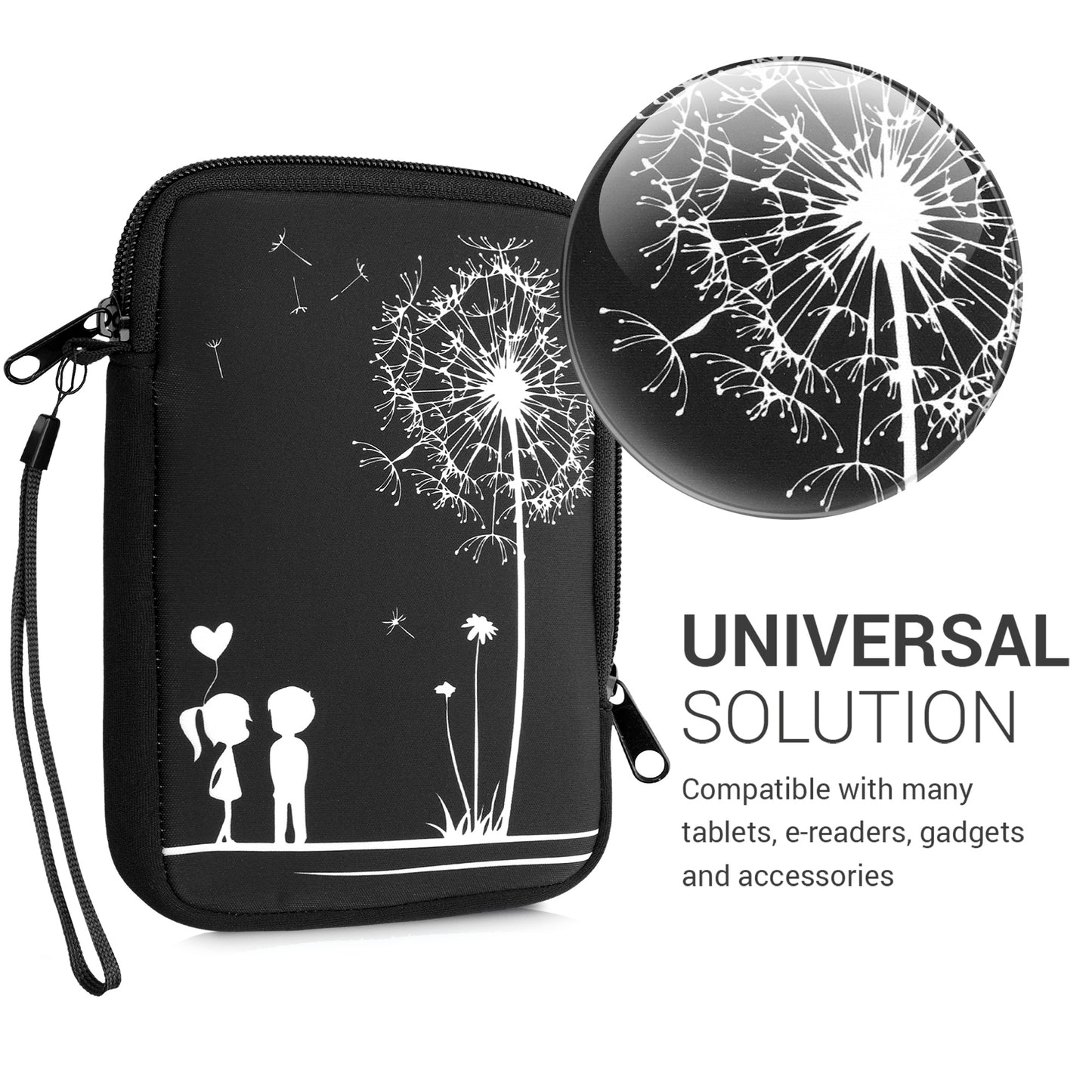 kwmobile Tasche für eReader - Hülle Schutzhülle Galaxie Baum Wiese - 17 x 12 x 2 cm Innenmaße