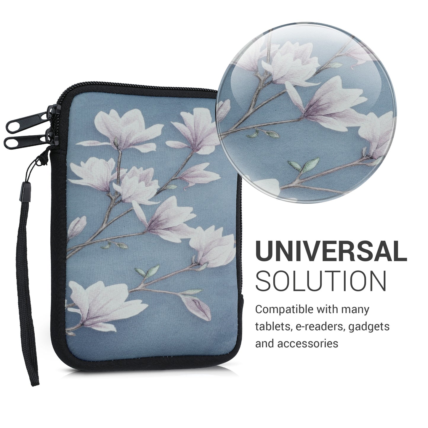 kwmobile Tasche für eReader - Hülle Schutzhülle Galaxie Baum Wiese - 17 x 12 x 2 cm Innenmaße
